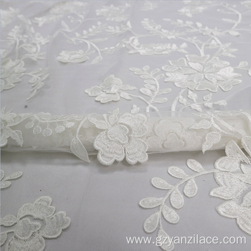 White Embroidery lace Africa Tulle Lace